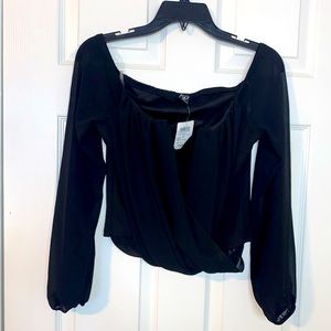 Windsor black corset long sleeve top. Size L. NWT
